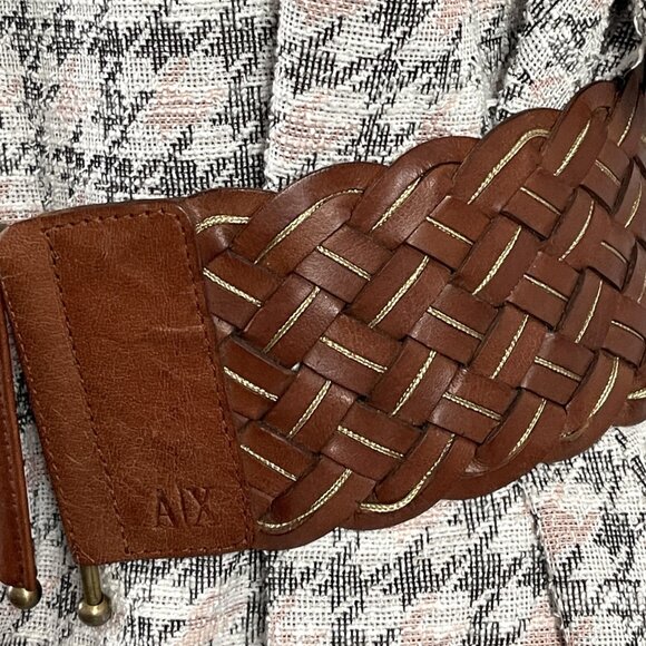 Vintage A/X belt Brown leather A/X belt Women\'s belt size S Retro belt Fancy bel main image 9